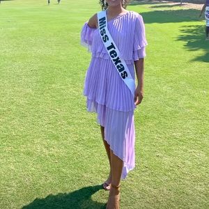 SHEIN size small lavender pleated one shoulder dress